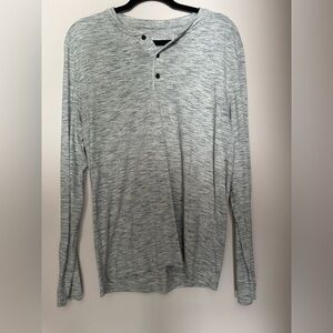 Express Heathered Gray Long Sleeve Henley